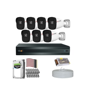 RİVO Dcam 7 Kameralı 40 Metre Gece Görüşlü Set 1TB 7/24 Hdd