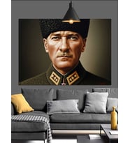 Cumhurbaşkanı Mustafa Kemal Atatürk Dekoratif Kanvas - Mdf Ahşap Tablo