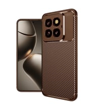 Newface Xiaomi Mi 14T Pro Kılıf Auto Focus Karbon Kapak - Kahverengi