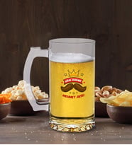 BK Gift Kişiye Özel İsimli Babalar Günü Tasarımlı Cam Bira Bardağı 50cl-5 , Babaya Hediye , Babalar Günü Hediyesi