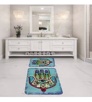 Banyo Halısı Ikili Klozet Takımı Kaymaz Tabanlı Banyo Paspas Takımı (Karışık)
