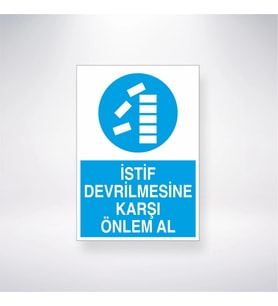 İstif Devrilmesine Karşı Önlem Al 21x28 Arkası Yapışkanlı Levha