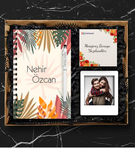 Kişiye Özel Ahşap Defter Kalem & Instagram Çerçeve Hediye Seti 94