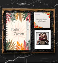 Kişiye Özel Ahşap Defter Kalem & Instagram Çerçeve Hediye Seti 94