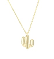 925 Ayar Gümüş Minik Kaktüs Kolye (Sarı)