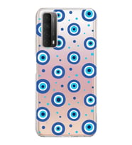 PrintiFy Huawei P Smart 2021 ile Uyumlu 1mm Slim Fit Nazar Boncuğu 1 Baskılı Şeffaf  Kılıf