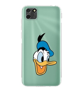 Huawei Y5 p  Kamera korumalı Kapak Donald Duck Tasarımlı  Şeffaf Kılıf