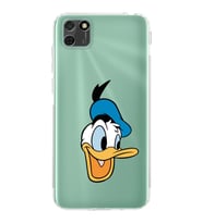 Huawei Y5 p  Kamera korumalı Kapak Donald Duck Tasarımlı  Şeffaf Kılıf