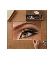 Güzel Kadın Gözü Tasarımı 240 parça Ahşap Puzzle Ahşap Kutuda MP00776