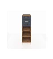 Kronos Dolap 2 Raflı 3 Çekmeceli 44x59x134 Çam-Antrasit