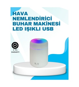 LED Işıklı Sessiz Masaüstü Nemlendirici – 3 Buhar Modu