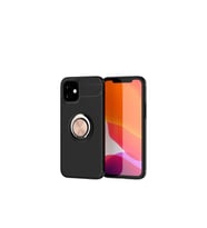Apple iPhone 12 Uyumlu Kılıf Zore Ravel Silikon Kapak (Siyah-Rose Gold)