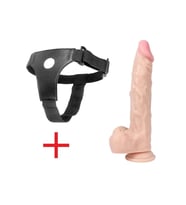 Realistik Belden Bağlamalı Kemerli Penis 24 Cm (Ten)