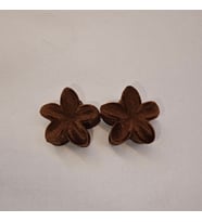 2li Kahverengi Kadife 3 cm Lotus Çiçeği Mandal Toka