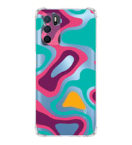 PrintiFy Oppo A16 Uyumlu Köşe Korumalı Renkli Desen Tasarımlı Şeffaf Silikon Kılıf