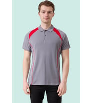 Polo Yaka Tişört GriKırmızı Detaylar İş Güvenliği Vancelya shirt Nefes Alabilir Şık Rahat Günlük (Gri-Kırmızı)