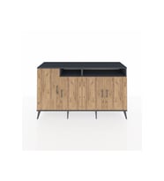 Kronos Konsol 6 Raflı 4 Kapaklı 176x59x99 Antrasit-Çam/Antrasit