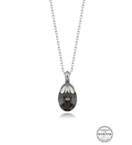 Swarovski Crystal Kadın Chrome Oval Gümüş Kolye