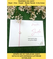 25 Adet Pembe İnci Bileklik - Kişisel Yazı - 6 Ay Kına Hediye - Mevlit Hediyesi 