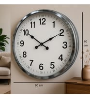 60 cm Krom Metal Dekoratif Duvar Saati (Standart)