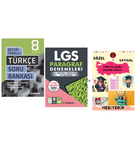 TUDEM YAYINLARI LGS TÜRKÇE BECERİ TEMELLİ SORU BANKASI - LGS PARAGRAF 20'Lİ DENEME - HEDİYE