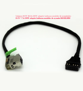 TPN-Q159 Dc Power Jack Kablolu 200 Watt adaptörle Uyumludur
