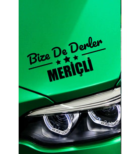 Edirne Meriç Siyah Araç Sticker  Edirne Bize De Derler  Meriçli 40x15 cm Oto Sticker
