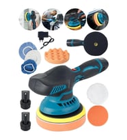 Moonshop Alman 36 V Li-ion Çift Akülü 6 Kademe Devir Ayarlı Pasta Cila Polisaj Zımpara Makinesi Full