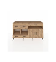 Kronos Konsol 4 Raflı 5 Çekmeceli 2 Kapaklı 176x59x99 Çam-Çam