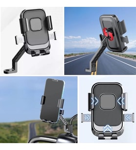 Motor,motosiklet,bisiklet ,scooter İçin 360 Derece Dönebilen Dikiz Aynası Versiyonu Telefon Tutucu Aparat