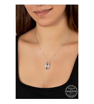 Swarovski Crystal Taşlı Top Zincir Baget Gümüş Kadın Kolye
