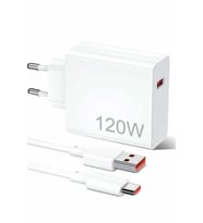 120W Şarj Aleti Hızlı Çift Turbo Şarj Aleti Seti Beyaz