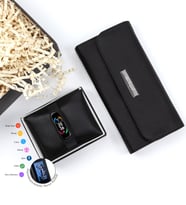 Kişiye Özel Siyah Kadın Cüzdan & Yeni Nesil Akıllı Bileklik Smart Band M6 Hediye Seti