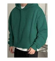 ERKEK KAPÜŞONLU OVERSIZE SWEATSHIRT 3 İPLİK ŞARDONLU SWEATSHİRT   OVERSIZE-KAPŞONLU (Yeşil)