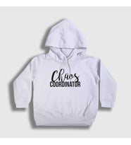 Presmono Unisex Çocuk Beyaz Chaos Coordinator Ofis Beyaz Yaka Kapüşonlu Sweatshirt 463698tt (Beyaz)