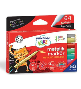 PENSAN KİDZ TEMİZLENEBİLİR 7 RENK METALİK MARKÖR