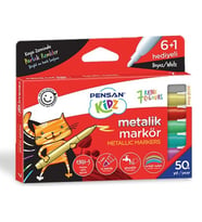 PENSAN KİDZ TEMİZLENEBİLİR 7 RENK METALİK MARKÖR