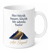 Kişiye Özel Başarıya Giden Yol Baskılı Kupa Bardak Motivasyon Hediye