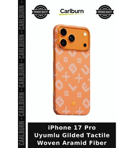 iPhone 17 Pro Uyumlu Gilded Tactile Woven Aramid Fiber Telefon Aksesuarı Koruyucu