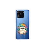Redmi 10C ile Uyumlu Splash Kirpi Tasarımlı Şeffaf Silikon Kılıf