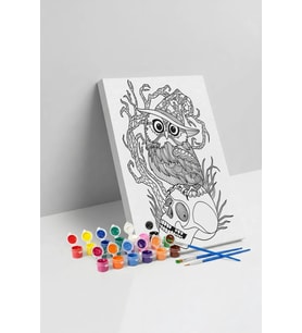 Baykuş Desenli Mandala Tuval Boyama Seti 40x50 cm