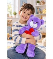 50 cm Kalpli Peluş Sevimli Patron Ayıcık (Lila)