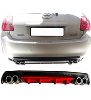 Toyota Auris Kırmızı Difüzör Çiftli Yuvarlak Egzoz Görünümlü D Tip Difizör