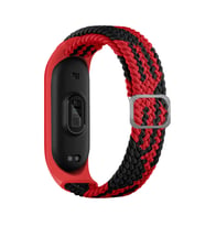 Xiaomi Mi Band 5 Kordon Tokalı Örgü Band (Siyah-Kırmızı)