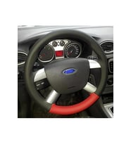 DİKİŞLİ DİREKSİYON KILIFI SİYAH DERİ KIRMIZI DERİ 2 PARÇA KIRMIZI DİKİŞLİ FORD FOCUS İÇİN