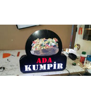 Ada Kumpir Yazılı Tabela 3D Led Neon Etkili Işıklı Tabela 30X45 CM Tek Taraflı