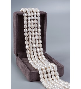İnci Doğal Taş Beyaz Arpa Kesim 10x11mm Dizi