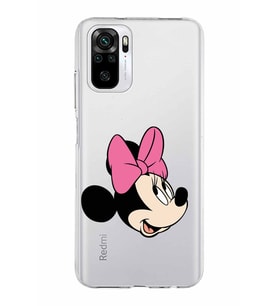 Xiaomi Redmi Note 10s Uyumlu Kapak Minnie Mouse Tasarımlı Şeffaf Silikon Kılıf