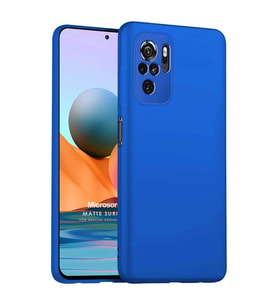 Microsonic Matte Silicone Xiaomi Redmi Note 10S Kılıf Mavi