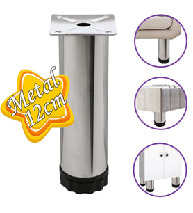 Metal Ayarlanabilir 12 cm Krom Destek Ayak Mobilya Kanepe Baza Koltuk Dolap Sehpa TV Ünitesi Ayağı